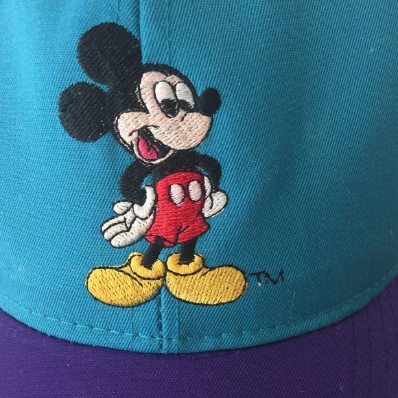 VTG Vintage Disney Mickey Mouse Teal Purple Hat - Picture 2 of 8